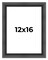 12x16 Refined Picture Frame with UV-Resistant Acrylic & Acid Free Backing, Available in 5 Finishes - Black, Blue, Gold, Silver, and White